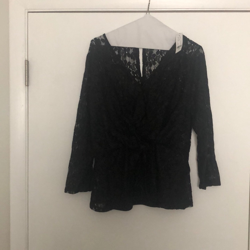 NWT Black Lace NY&C Top